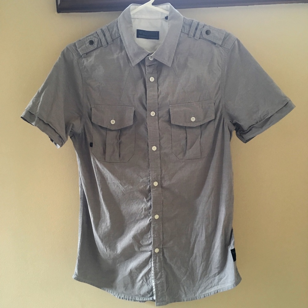 Bauhaus Grey Short Slv Button Down